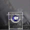 crystal desk clock with rotete blue crystal ball ,bule crystal ball with clock